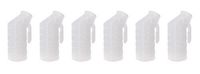 BodyHealt Deluxe Male Urinal Incontinence Pee Bottle 32oz./1000ml with Cover (Standard Lid, Pack of 6)