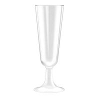 50 Plastic Champagne Flutes | 5.5 oz. Clear Hard Disposable Party & Wedding Cups | Premium Heavy Duty Fancy Champagne Flute (50-Pack) by Bloomingoods