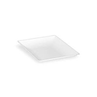 Bio 'n' Chic White Mini Sugarcane Plate (Case of 100), PacknWood - White Paper Miniature Tray (3.5" x 3.5") 210BCHIC99