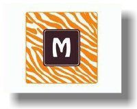 Paparte Note Cards Zebra Initial 704 (Orange)