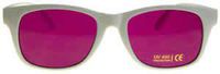 Colored Lens Color Therapy Glasses - White Frame Classic Style (Magenta)