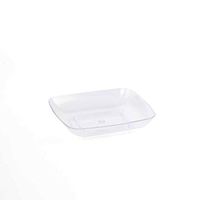 BalsaCircle 100 pcs 2.37-Inch Clear Plastic Square Plates - Disposable Wedding Party Catering Tableware