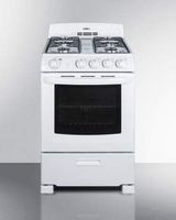 Summit RG244WS 24 Inch Wide 2.9 Cu. Ft. Free Standing Gas Range with Broiler Compartment