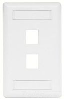 Hubbell IFP12W Flush Phone/Data/Multimedia Wall Plate, 1 Gang, 2 Port, White (Pack of 25)