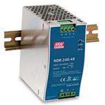 Mean Well NDR-240-48 Single Output Industrial DIN Rail Power Supply 240W 48V 5A, Adjustable Output, PFC, Free air convect, 90~264Vac