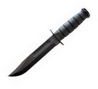 KA-BAR #1213 Black Straight Edge Knife / Hard Sheath