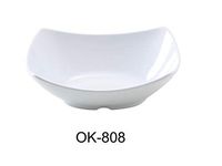 Yanco OK-808 Osaka-1 Bowl, Rectangular, 20 oz Capacity, 7.75" Length, 6" Width, 2" Height, Melamine, White Color, Pack of 48