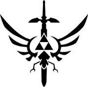 Legend Of Zelda Triforce Master Sword Crest Vinyl Decal Sticker|BLACK|Cars Trucks Vans SUV Laptops Wall Art|5.5" X 4.5"|CGS636