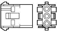 350767-1 - Connector Housing, Universal MATE-N-LOK Series, Receptacle, 3 Positions, 6.35 mm (1 piece)