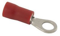 NTE Electronics 76-IRT8-5/16L PVC Insulated Ring Terminal, Tin Plated Plating, Copper Terminal, 8 AWG Wire Gauge, 1.496" Length, 0.591" Width, 5/16 Stud Size (Pack of 50)