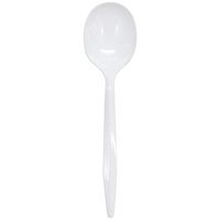 TigerChef 1000 White Soup Spoons Medium Weight Durable Plastic Cutlery Plastic Disposable Silverware Bulk Flatware Utensils (Soup Spoons, White)