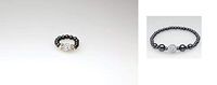 Silver Crystal Magnetic Stretch Ring and Bracelet Set (Small)
