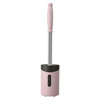 Xuanmuque Bathroom Toilet Brush and Holder Bathroom Toilet Bowl Cleaner Brush Set Wall Mount, Pink