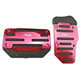Automatic Car Auto Non Slip Sports Aluminium Alloy Automatic Car Auto Vehicle Pedal Foot Treadle Foot Brake Cover Pad (Red)
