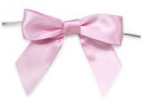 12ct. Pre-Tied Pink 3" Satin Gift Bows Wire Ties Ready-to-Use 7/8" Ribbon