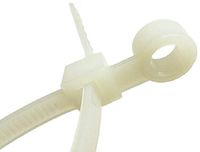 Mighty Tie MT750MH9C 7" Natural 50-lbs Cable Ties with Mounting Hole - 100 per Package