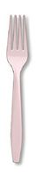 Club Pack of 288 Classic Baby Pink Premium Heavy-Duty Plastic Party Forks