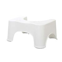 DULPLAY Squat Toilet Stool, Training Step Stool Compact Stackable Easy Storage Anti-Slip Use in Any Bathroom-White 42x26x17cm(17x10x7inch)