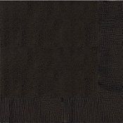 Jet Black 50 Ct 2 Ply Beverage Napkins 9 7/8 X 9 7/8 In.