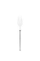 Sophistiplate Bella Cocktail Fork, Pack of 50, White with Silver Handle