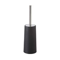FRIDG Toilet Brushe and Holder, Bathroom Cleaning Tool Stainless Steel Handle Scrubber Toilet Bowl Brush Holder Black