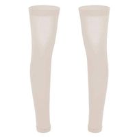inlzdz Men's See Through Sheer Thigh High Full Leg Sleeve Footless Knee Brace Socks Stockings Nude One Size