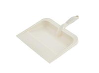 Superio Heavy Duty Plastic Dustpan with Comfort Grip Handle Beige, Durable, Lightweight Multi Surface Dust Pan Easy Broom Sweeping, 10 inch Wide