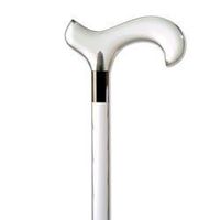 Clear Lucite Cane With Derby Handle Clear, designed to fit the hand like a glove for its palm grip handle