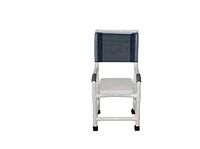MJM International 118-3TW-H-SSC Standard Shower Chair with High Back and Soft Seat Complete, No Commode Opening, 300 oz Capacity, 47.5" Height x 22" Width x 25.25" Depth, Royal Blue/Forest Green/Mauve