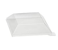 Clear Plastic “Klarity’’ Lid (Case of 100), PacknWood - Recyclable Plate Cover for (210KLAR1313) Klarity Trays (5.1" x 5.1" x 1.7") 210KLARL1313L