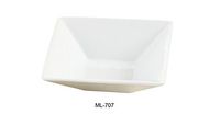 Yanco ML-707 7" Square Bowl, 18 oz Capacity, Porcelain, Super White, Pack of 24