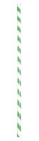 Green Striped Paper Straws Coated with Bees Wax - Unwrapped - Dia: .2" L: 7.75" - 500pcs