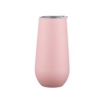 Namever 6Pcs 6oz Double-Wall Stainless Steel Vacuum Insulated Cup Coffee Tea Mug Tumbler Matte Pink