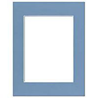 PA Framing, Photo Mat Board, 14 x 18 inches Frame for 10 x 13 inches Photo Art Size - White Core/Bay Blue
