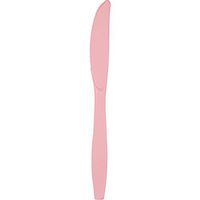 Club Pack of 600 Classic Pink Premium Heavy-Duty Plastic Party Knives