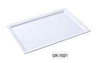 Yanco OK-7021 Osaka-2 Display Plate, Rectangular, 21" Length, 13" Width, Melamine, White Color, Pack of 6
