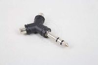 Gimax 6.5mm turn double track lotus head 6.5 turn 2RCA lotus mother head 6.35 mixer AV audio adapter - (Color: Black)