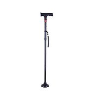 XIZH Trekking Poles - Elderly Supplies Multi-Function Folding Cane Double Turn Aluminum Alarm Four Feet With Light Walking Stick