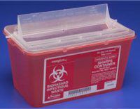 Kendall 8 qt. Chimney-Top Sharps Container, Red