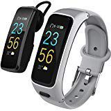 zg Fitness Track, with 24H Heart Rate Monitor,Bluetooth Earphone,Smart Bracelet Talk Band,Activity Tracker Watch with Color Screen,Smart Band Replacement Band,Sport Tracker Watch for Men,Women (Grey)