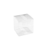 Clear PET Plastic Storage Boxes – Transparent Gift Boxes, Empty Containers Packing Box for Party Favors Ideal for Cookies, Ornament, Gifts, Wedding, Birthday and Parties 4”x4”x4” (8 Pack)