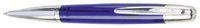 Waterford Pallas Ball Pen/Capless Roller Ball Convertible, Transparent Blue Resin Barrel, Platinum Plated Accents