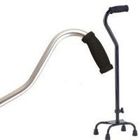 Quad Cane Silver with Small Base