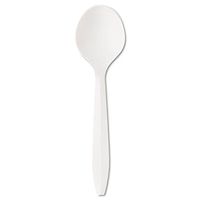 Boardwalk SOUPSPOON Mediumweight Polypropylene Cutlery, Soup Spoon, White, 1000/Carton
