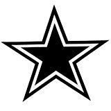 Cowboys Star Black Decal Vinyl Sticker|Cars Trucks Vans Walls Laptop| Black |5.5 x 5 in|LLI558