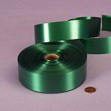 Krafty Klassics 1 Roll of Fabric Embossed Floral Poly Ribbon (1 7/16" x 100 Yds, Forest)