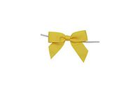 Reliant Ribbon 5172-64003-2X1 Grosgrain Twist Tie Bows - Small Bows, 5/8 Inch X 100 Pieces, Lemon