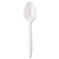 Wrapped Cutlery, 5 7/8 Teaspoon, Mediumweight, White, 1000/Carton (9 Cartons)