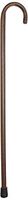 PCP Wood Cane with Round Handle, Crook Style & Walking Aid, Walnut, Large