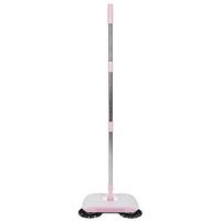 Hand push Automatic Sweeper Household Hand Push Sweeper Sweeping Machine Mop Broom Dustpan Floor Cleaning Tools (Pink)
